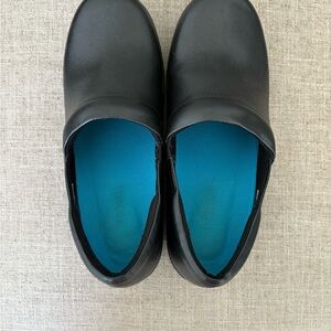 Dr. Scholl's Black Mules with Blue Insole